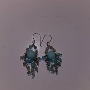 New! Blue Quartz Handmade Chandelier Earrings